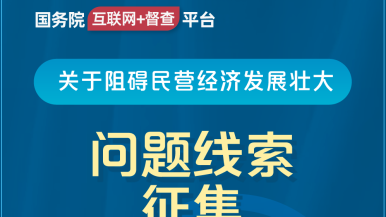 女生被男的搞得视频网站国务院“互联网+督查”平台公开征集阻碍民营经济发展壮大问题线索